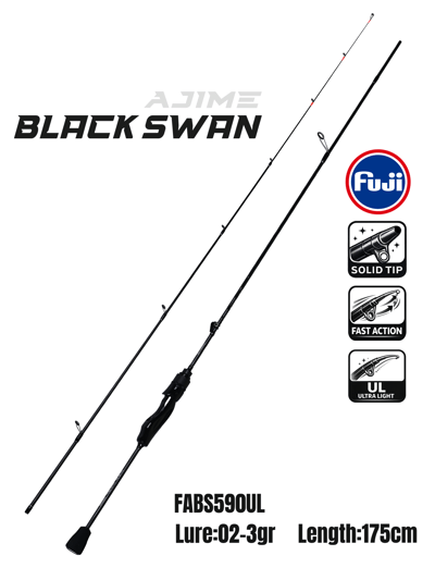 Fujin Ajime Black Swan 175cm 02-3gr Aji LRF Kamışı
