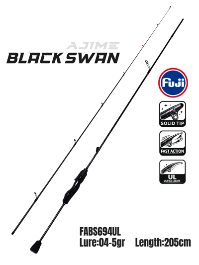 Fujin Ajime Black Swan 205cm 04-5gr Aji LRF Kamışı